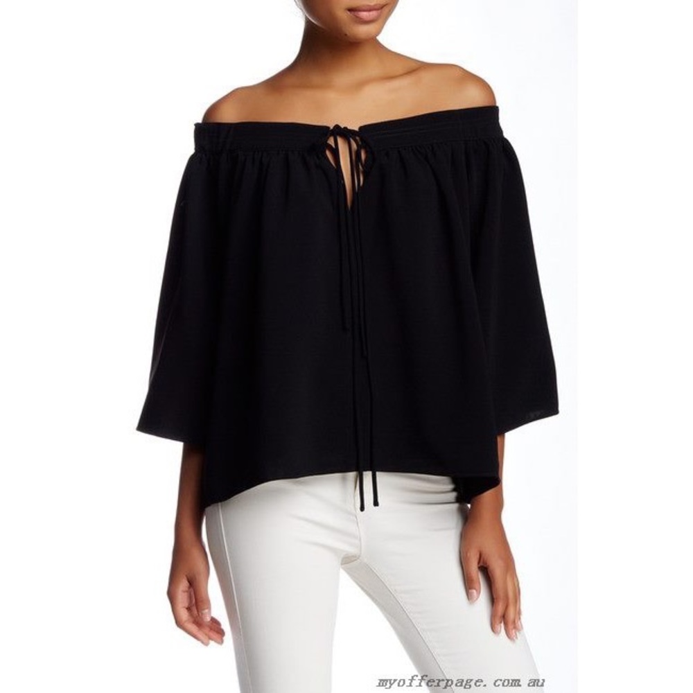 ‼️LAST CALL‼️ NWOT Elizabeth & James Black Chiffon OTS Top